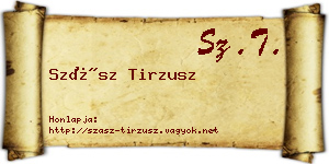 Szász Tirzusz névjegykártya